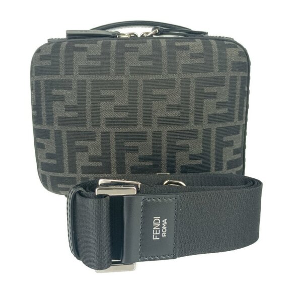 FENDI Black Leather Zucca Shoulder Bag - Picture 1 of 10
